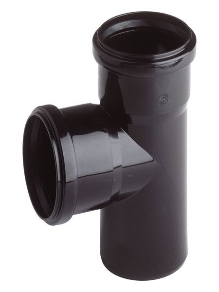 Schwarzes T-Stueck fuer Filterauslauf