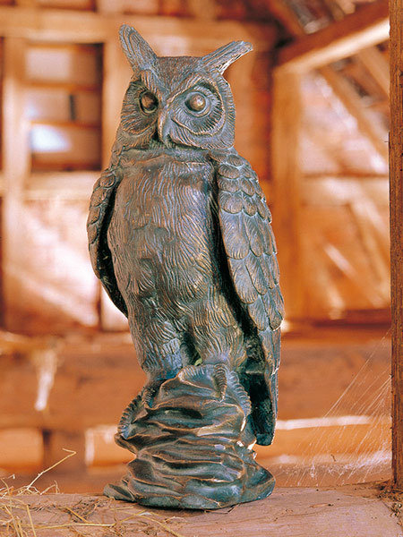 eule-figur-bronze