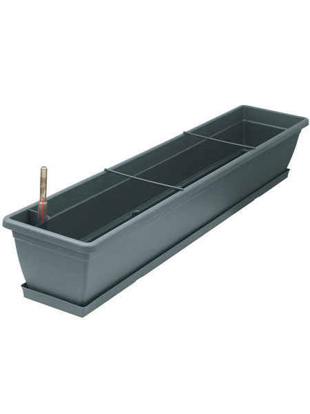 Blumenkasten Aqua Toscana in der Farbe Anthrazit und Groesse 100