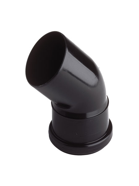 Schwarzer Verbindungsbogen fuer Filterauslauf