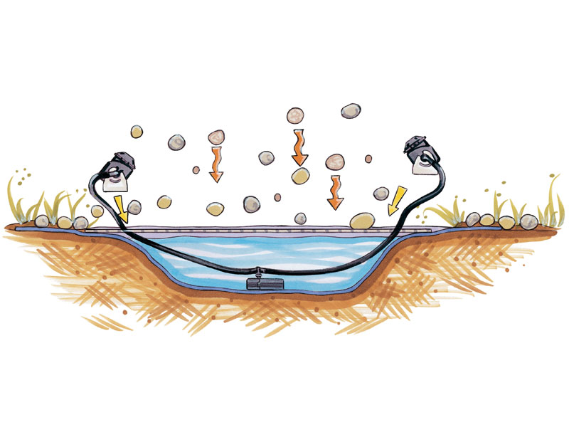 Einbau-Skizze des Wasserspiels Water Jet Lightning