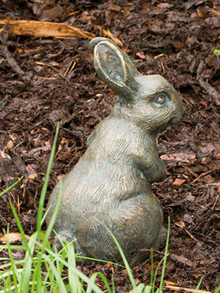 feldhase-bronze Bronzefigur Feldhase horchend (Art.Nr. 88256)
