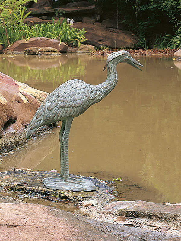 Bronze-Wasserspeier Graureiher (Artikel Nr. 90111) Bronze-Wasserspeier Graureiher (Artikel Nr. 90111)