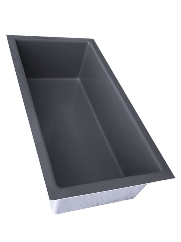 Ansicht Eckiges Teichbecken aus GFk mit 1.200 Liter Fassungsvermögen in Achatgrau