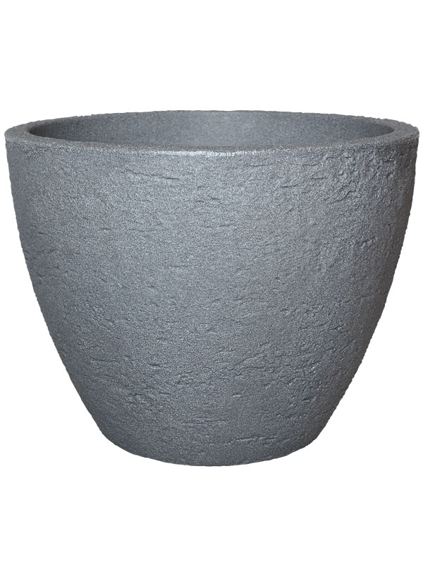Pflanzkuebel Kubus rund in Betonfarbe