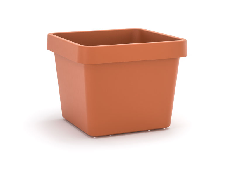 Pflanzgefaess Viva Square in Terracotta freigestellt