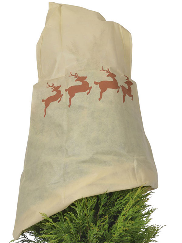 Winterschutz-Vlieshaube mit Rentier-Motiv
