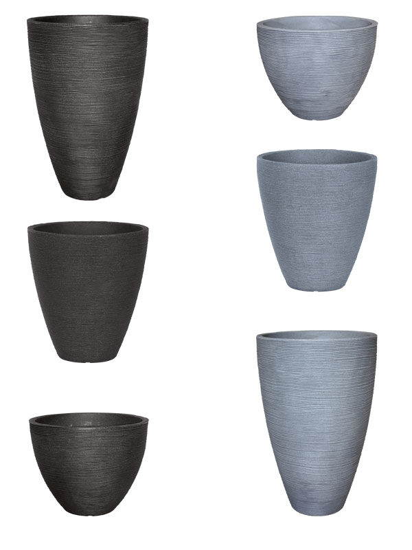 Pflanzkuebel Rillentopf rund in verschiedenen Farben und Groessen