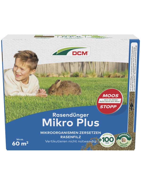 rasenduenger-mikro-plus faltkarton mit rasenduenger
