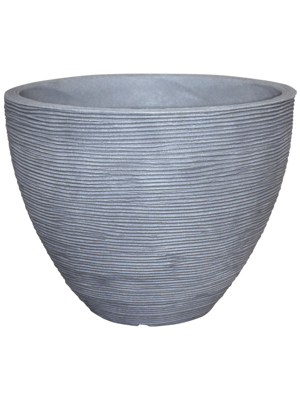 Rillentopf rund in der Farbe Beton und der Groesse 31
