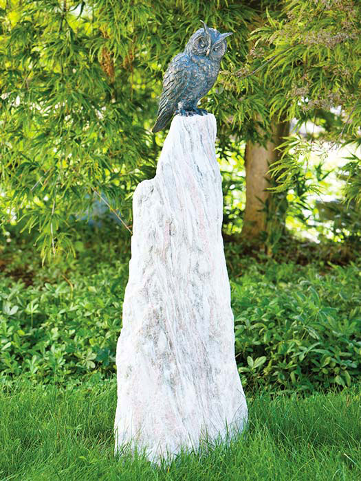 bronzefigur-eule Bronzefigur Waldohreule auf Rosariosäule (ArtNr.88666)