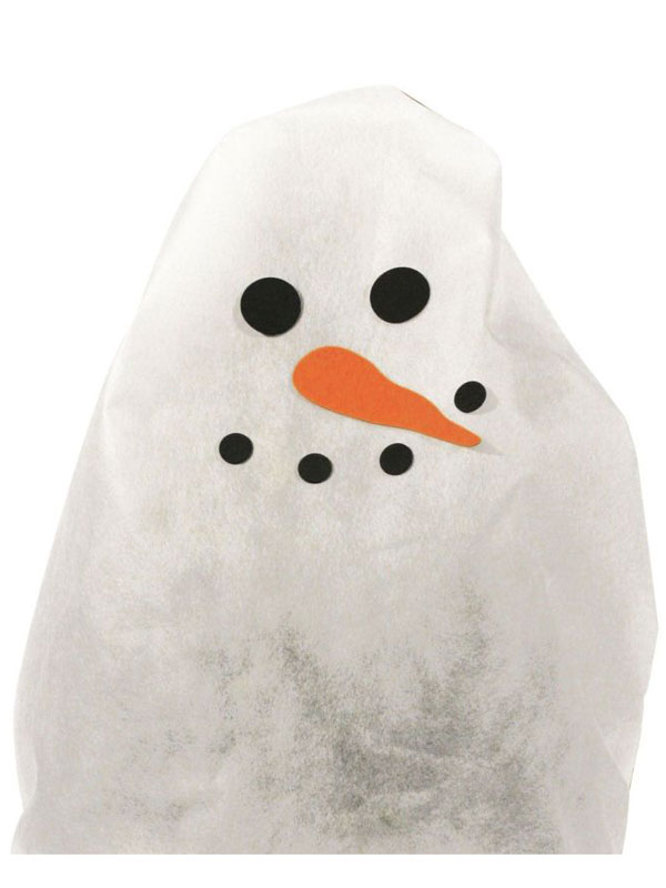 Winterschutzhaube Schneemann mit Gesicht