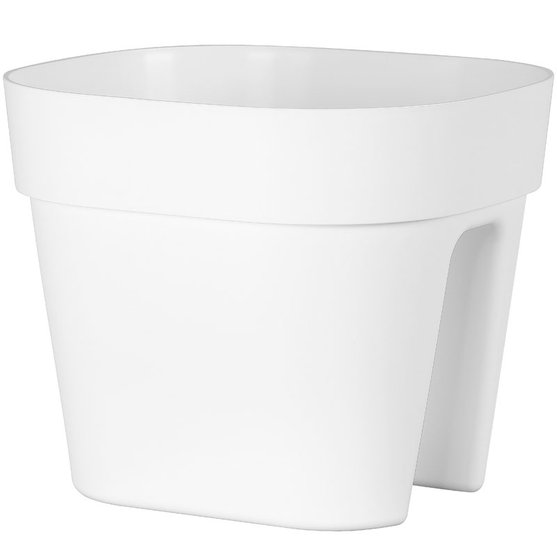 Gelaender-Blumentopf in Weiss