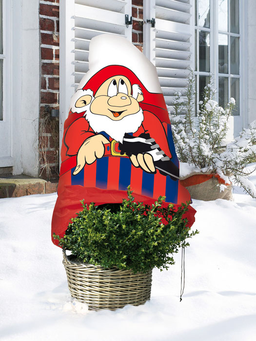 Fanhaube-rot-blau Winterschutzvlies blau-rot