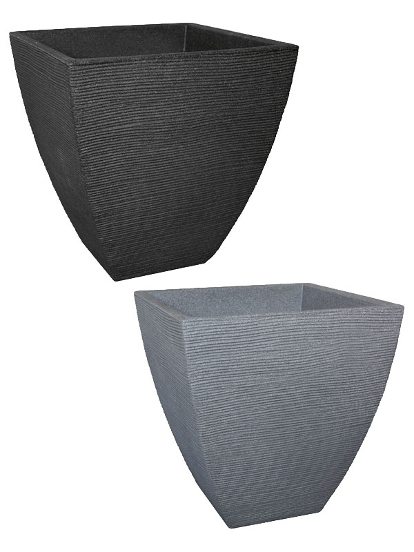 Pflanztopf Rillen Quadrat in verschiedenen Farben