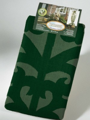 jutesack_orn_gruen verpackter Jutesack mit Ornamenten grün