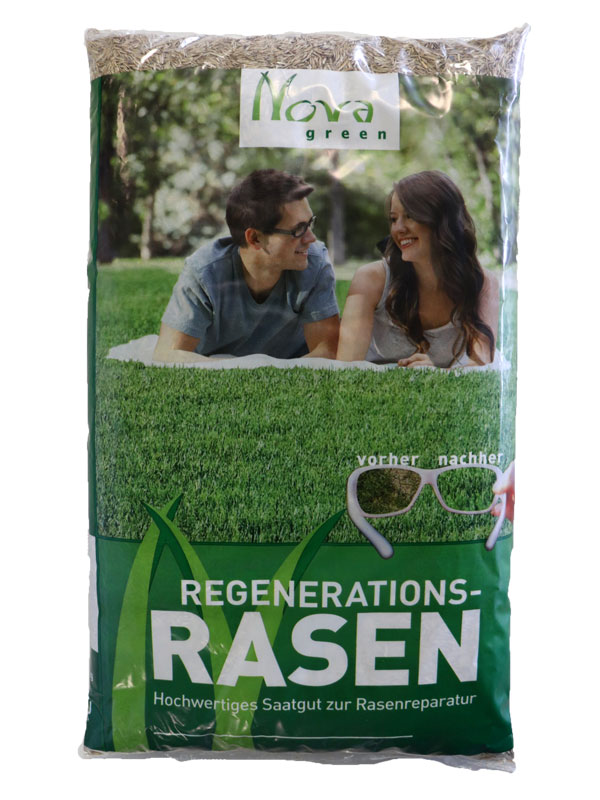 Verpackung der Rasenmischung Regenerationsrasen von Nova Green