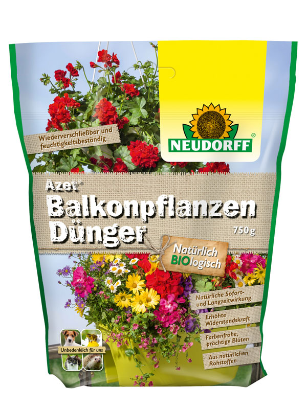 Verpackung des Balkonpflanzen Duengers von Azet
