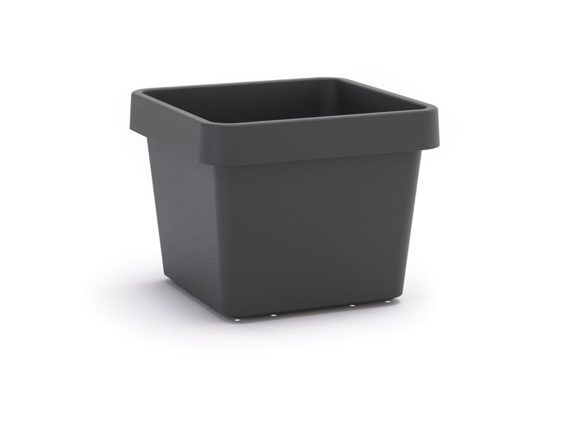 Pflanzgefaess Viva Square in Anthrazit freigestellt