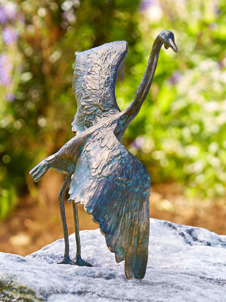 Bronzefigur Graureiher Kopf rechts (Art.Nr. 88852)