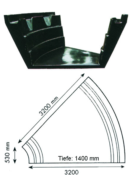 Teich-Element &#039;Koi 1400 - Teilkreis&#039; (GFK) (Art.Nr. KRU16214)