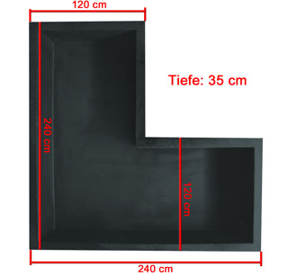 GFK-Winkel-Teichbecken EW240 - XXL-Produkt (Art.Nr.15036) -Gartenpflanzen Lieferungen 15036 GFK detail